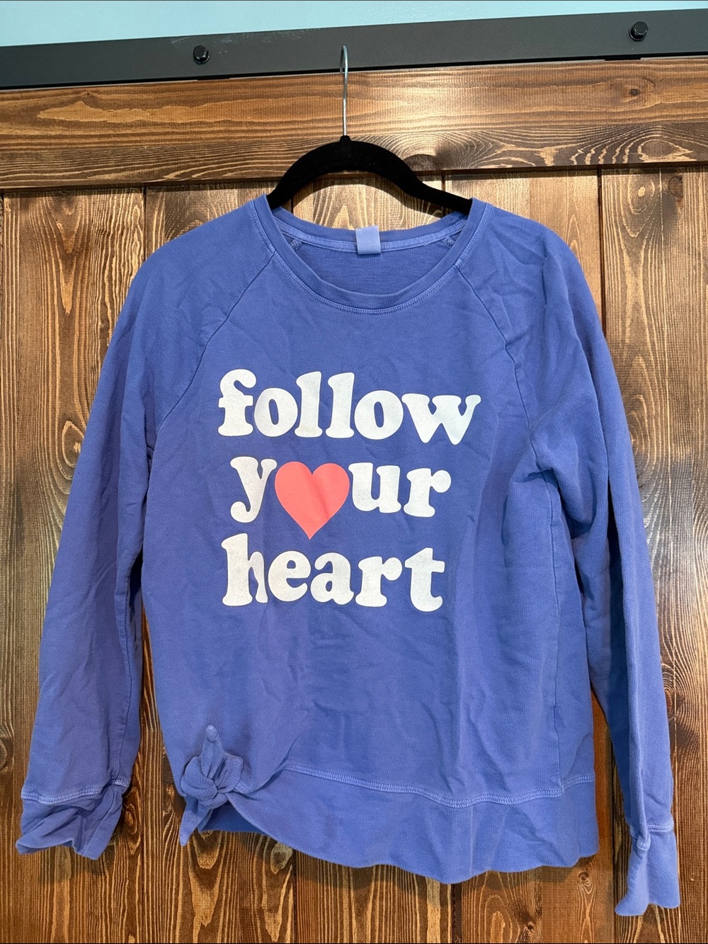 Old Navy Purple "Follow Your Heart" Graphic Sweatshirt